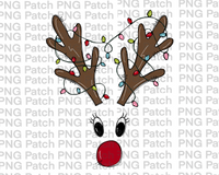 Girl Reindeer with Lights, Christmas PNG Files, Holiday Sublimation Design