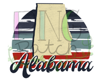 Retro Red, White, and Blue Alabama Home State PNG File