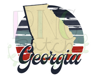 Retro Red, White, and Blue Georgia, State PNG File