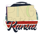 Retro Red, White, and Blue Kansas, State PNG File