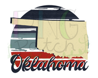 Retro Red, White, and Blue Oklahoma State PNG File