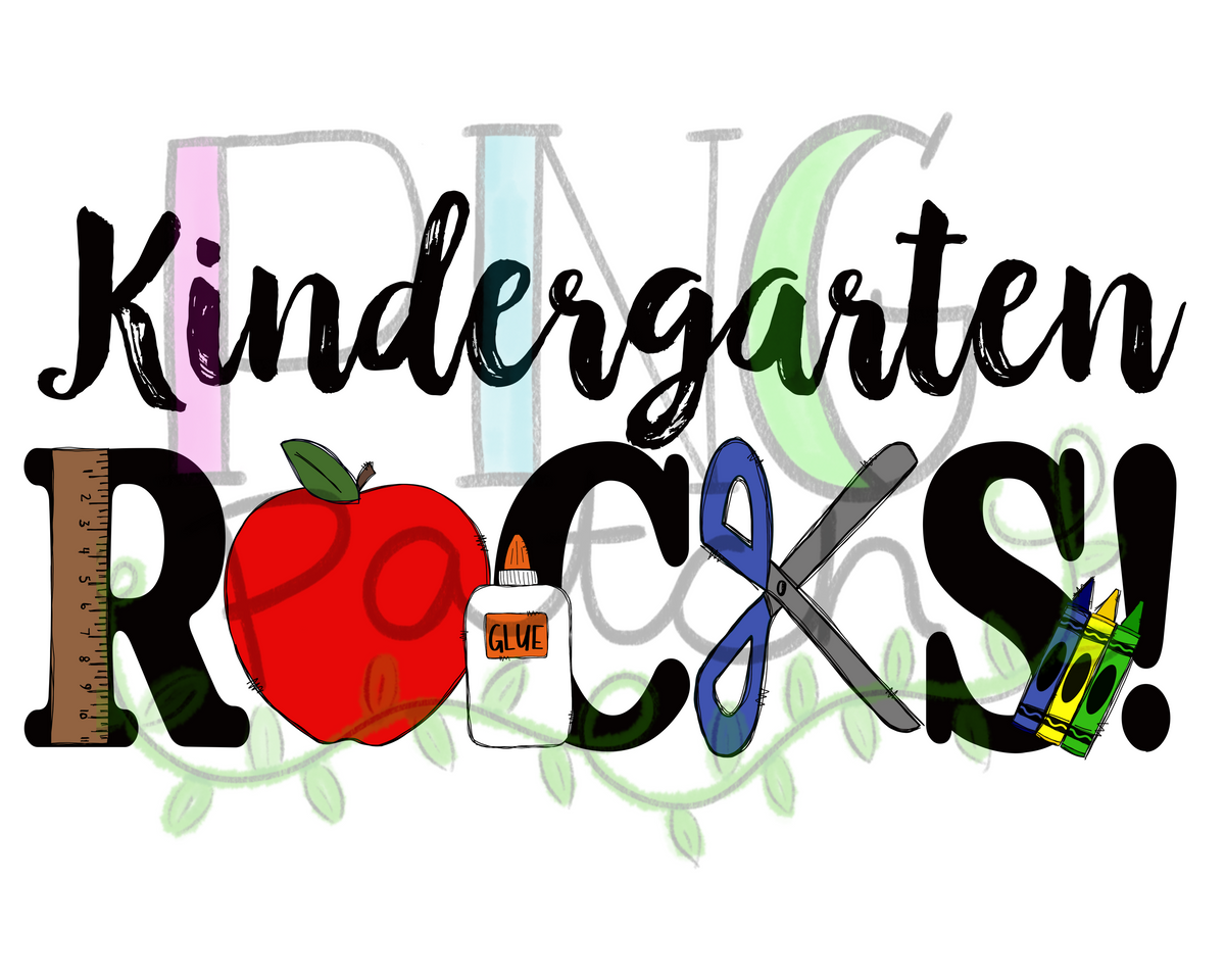 Kindergarten Rocks, Back To School PNG File, Student Sublimation Desig ...