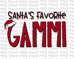 Santa's Favorite Gammi, Grandma Christmas PNG Files, Holiday Sublimation Design