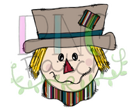 Boy Scarecrow with Serape Print, Fall PNG File, Houndstooth Sublimation Design