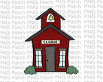 School House, Back to School PNG File, Teacher Sublimation Design