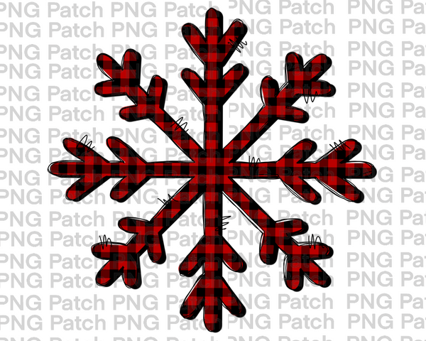 Buffalo Plaid Snowflake , Christmas Sublimation Design, Holiday PNG File