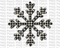 White Buffalo Plaid Snowflake , Christmas Sublimation Design, Holiday PNG File