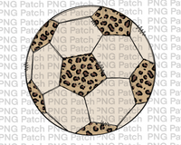 Leopard Print Soccer Ball, Soccer PNG File, Leopard Print Sublimation Design