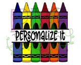 Split Crayons Personalized Back to School Design, School PNG File, Student Sublimation Design