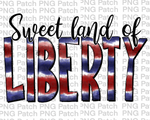 Sweet Land of Liberty, Red, White, Blue Tie Dye, Memorial Day PNG File, Fourth of July Sublimation Design, USA