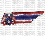 Tennessee, Red, White, Blue Tie Dye, Memorial Day PNG File, Fourth of July Sublimation Design, USA Flags