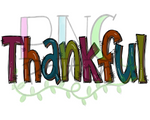 Thankful, Scribble Doodle Letters, Blessed PNG File, Sublimation Design