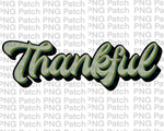 Retro Thankful, Green, Blessed PNG File, Thanksgiving Sublimation Design