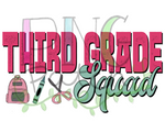 Girl Third Grade Squad, Back To School PNG File, Student Sublimation Design