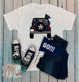 Mockup Topless Navy and Gray SUV with Football Tailgating , Football and Cheerleading PNG File and Sublimation Design