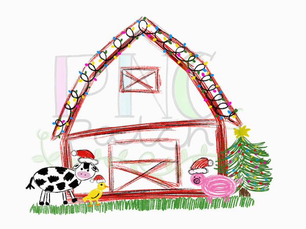 Christmas on the Farm, Red Barn Scribble Barn