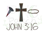 Easter Nail, Cross, and Crown of Thorns , John 3:16