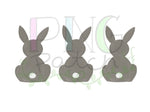 Trio of Gray Brown Watercolor Bunnies