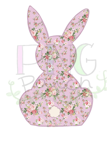 Vintage Rose Bunny, Purple Background