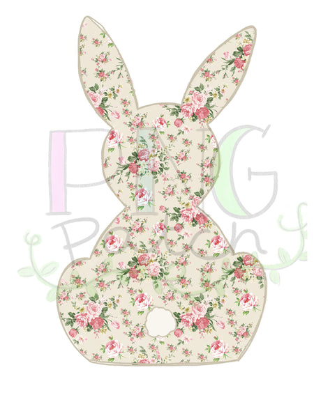 Vintage Rose Bunny, Butter Background