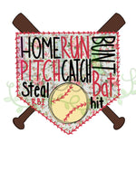 Softball Home Plate with Floral Background