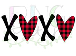 XO XO with Red Buffalo Plaid, Valentine's Day