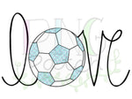 Script Love with Teal Soccer Ball