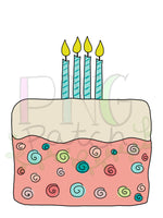 Birthday Pink Cake Age One, Two, Three, Four with Extra Candle