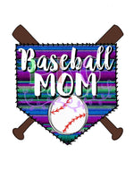 Baseball Mom with Blue Purple Serape, Baseball PNG Files for Sublimation