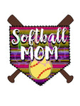 Softball Mom Base with Serape Pink Background