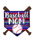 Baseball Mom with Serape Blue, Baseball PNG Files for Sublimation