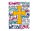 Encouragement Word with Cross. Inspirational Quotes Sublimation Design, Encouragement PNG File