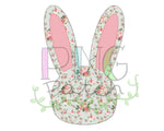 Vintage Rose Bunny Head with Mint Background