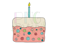 Birthday Pink Cake Age One, Girl PNG Files for Sublimation