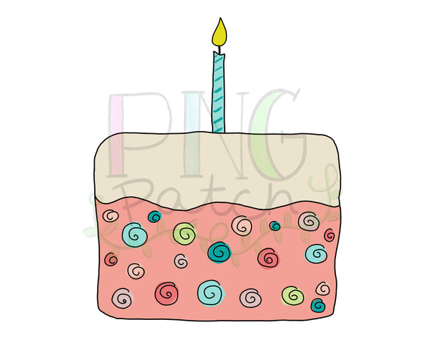 Birthday Pink Cake Age One, Girl PNG Files for Sublimation