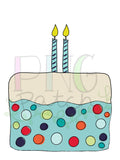 Birthday Blue Cake Age Two, Birthday PNG Files for Sublimation