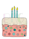 Birthday Pink Cake Age Three, Girl PNG Files for Sublimation