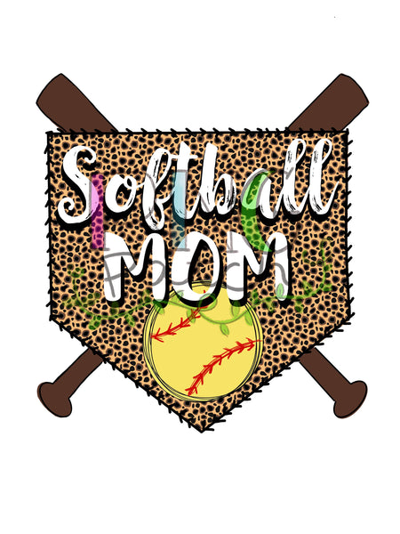 Softball Mom with Cheetah Background