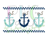 Blue Mocked Smocked Anchors