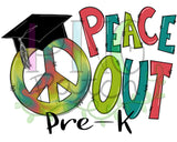 2019 Peace Out Graduation, 3 Files, Pre-K, Graduation PNG Files for Sublimation