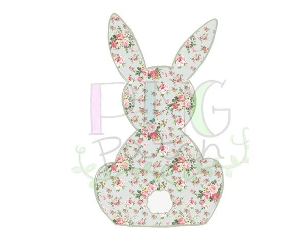 Vintage Rose Easter Bunny with Mint Background